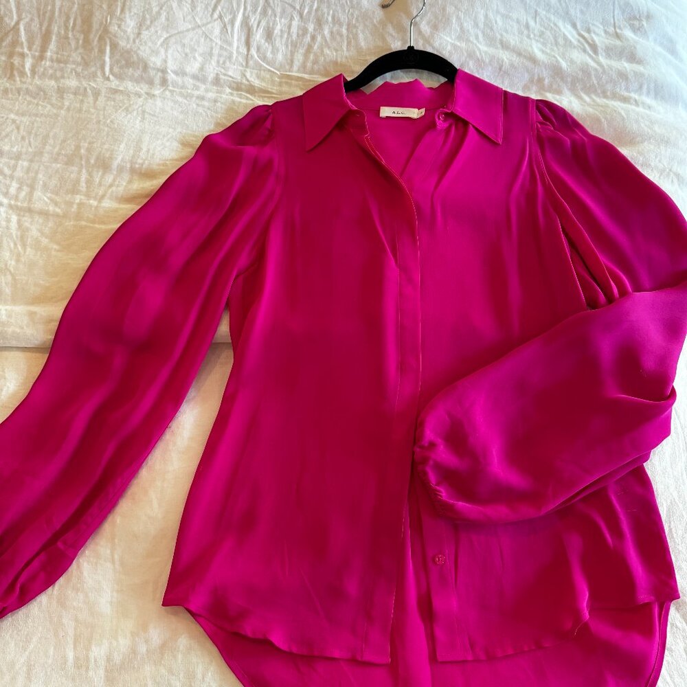 A.L.C.  Lori Fuchsia Silk Top Size 2